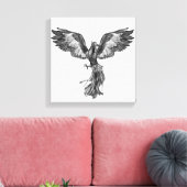 Phoenix Rising - Zwart-wit Canvas Afdruk (Insitu (Woonkamer))