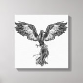 Phoenix Rising - Zwart-wit Canvas Afdruk (Voorkant)