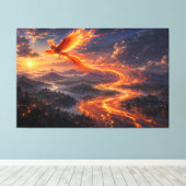 Phoenix Rivier van Licht Fantasie Landschap Canvas Afdruk (Insitu (Houten vloer))