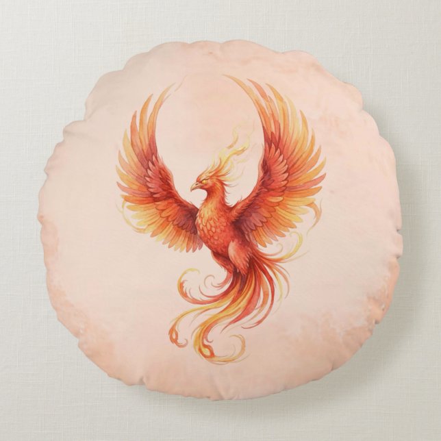 Phoenix Rond Kussen (Voorkant)