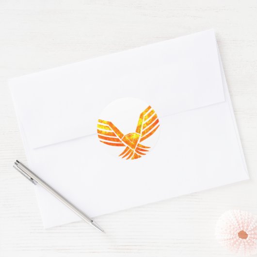Phoenix Ronde Sticker (Envelop)