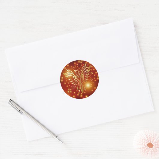Phoenix Ronde Sticker (Envelop)