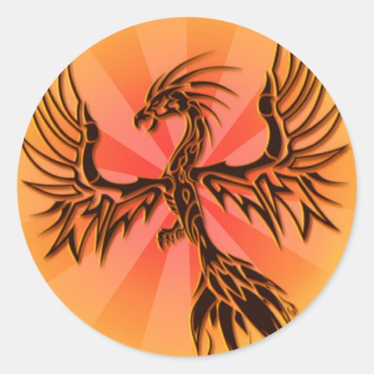 Phoenix Ronde Sticker (Voorkant)