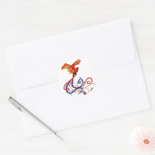Phoenix Ronde Sticker (Envelop)