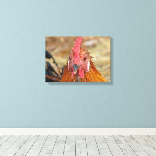 Phoenix Rooster Canvas Afdruk (Insitu (Houten vloer))