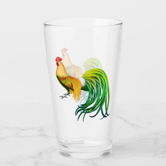 Phoenix Rooster Chicken Glass Tumbler (Achterkant)