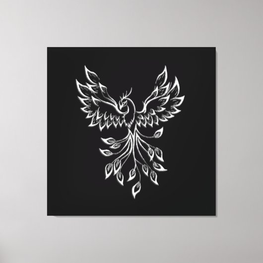 Phoenix ruist op zwart canvas afdruk (Voorkant)
