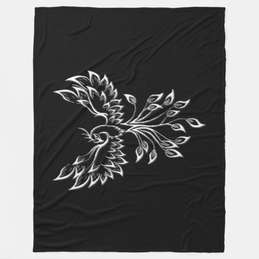 Phoenix ruist op zwart fleece deken (Voorkant)