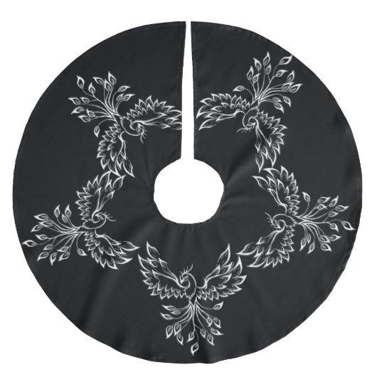 Phoenix ruist op zwart kerstboom rok (Voorkant)