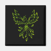 Phoenix ruist op zwart magneet (Voorkant)