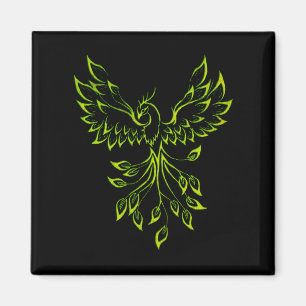 Phoenix ruist op zwart magneet