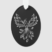 Phoenix ruist op zwart ornament (voorkant)