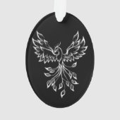 Phoenix ruist op zwart ornament (achterkant)