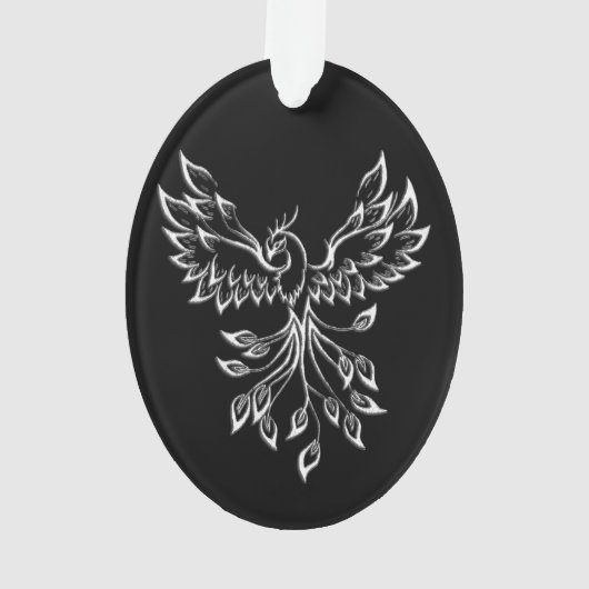 Phoenix ruist op zwart ornament (achterkant)