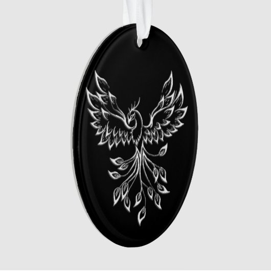 Phoenix ruist op zwart ornament (voorkant)