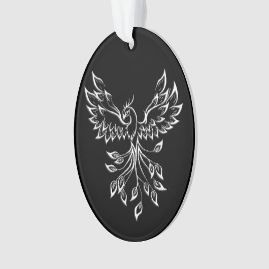Phoenix ruist op zwart ornament (voorkant)