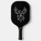 Phoenix ruist op zwart pickleball paddle (Achterkant)