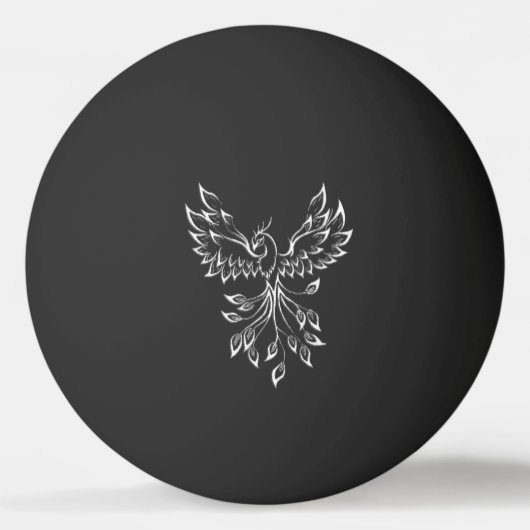 Phoenix ruist op zwart pingpongbal (Achterkant)