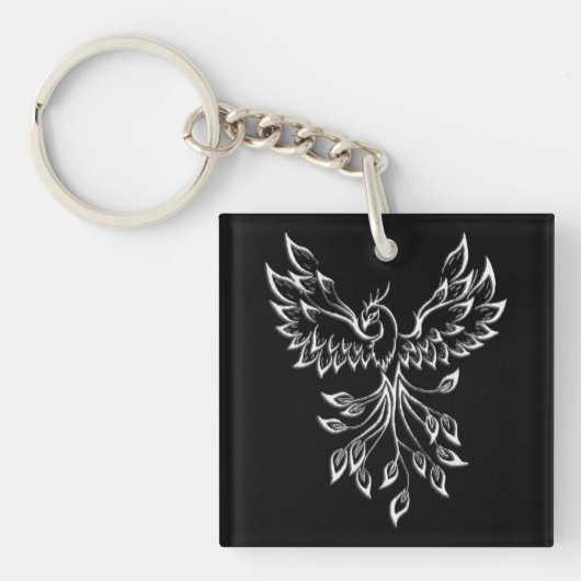 Phoenix ruist op zwart sleutelhanger (Voorkant)