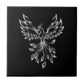 Phoenix ruist op zwart tegeltje (Voorkant)