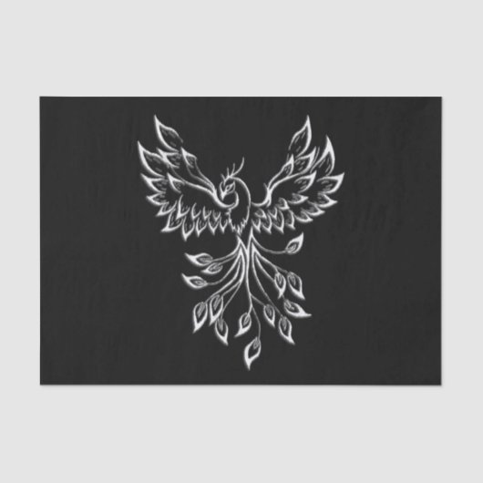 Phoenix ruist op zwart tissuepapier (Voorkant)