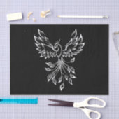 Phoenix ruist op zwart tissuepapier (Craft)