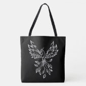 Phoenix ruist op zwart tote bag (Voorkant)