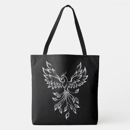 Phoenix ruist op zwart tote bag (Voorkant)