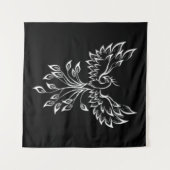 Phoenix ruist op zwart wandkleed (Voorkant (horizontaal))