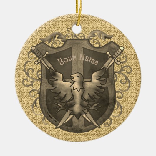 Phoenix Schild  Keramisch Ornament (Voorkant)
