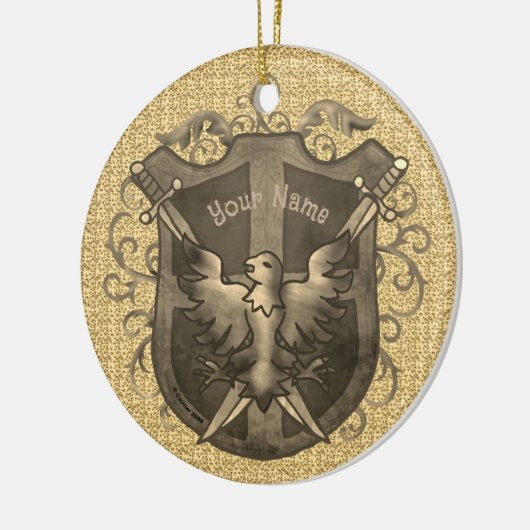 Phoenix Shield  Keramisch Ornament (Links)