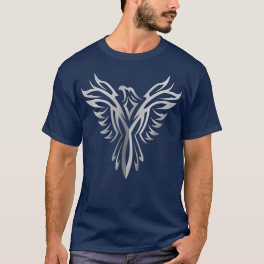 Phoenix Silver Animal Grafisch Ontwerp T-shirt (Voorkant)