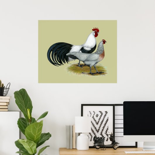 Phoenix: Silver Duckwing Pair Poster (Thuiskantoor)