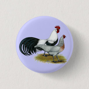 Phoenix: Silver Duckwing Pair Ronde Button 3,2 Cm