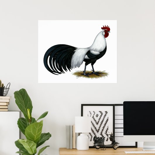 Phoenix: Silver Duckwing Rooster Poster (Thuiskantoor)