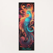 Phoenix Sinaasappel Zwart Turquoise Bold Yogamat (Voorkant)