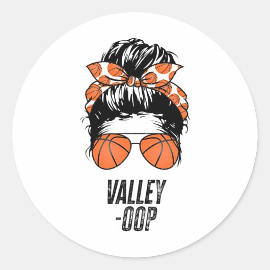 Phoenix Sketll Valley - Boop Messy Bun Sun Sketll  Ronde Sticker (Voorkant)
