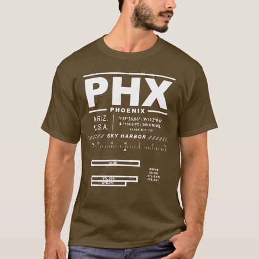 Phoenix Sky Harbor Int'l Airport PHX T-shirt (Voorkant)