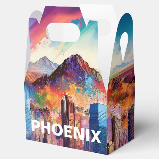 Phoenix Skyline Abstracte kunst Bedankdoosjes (Geopend)