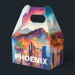 Phoenix Skyline Abstracte kunst Bedankdoosjes<br><div class="desc">Voeg een modern tintje toe aan uw evenement met deze gunstbox met abstracte Phoenix skyline-kunst. Perfect voor bruiloften,  feesten of relatiegeschenken.</div>
