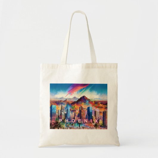 Phoenix Skyline Abstracte kunst Tote Bag (Voorkant)