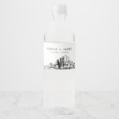 Phoenix Skyline bruiloft Waterfles Etiket (Voorkant)