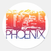 Phoenix Skyline Design Ronde Sticker (Voorkant)