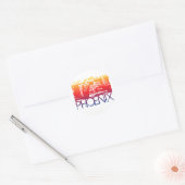 Phoenix Skyline Design Ronde Sticker (Envelop)