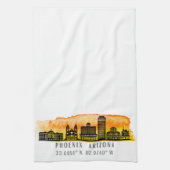 Phoenix Skyline Kaart Coördinaten Theedoek (Verticaal)