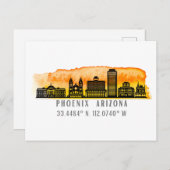 Phoenix Skyline Map Coordinates Briefkaart (Voorkant / Achterkant)