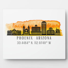 Phoenix Skyline Map Coordinates Fotoplaat