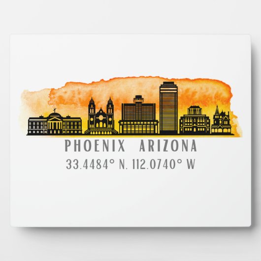 Phoenix Skyline Map Coordinates Fotoplaat (Voorkant)