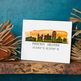 Phoenix Skyline Map Coordinates Fotoplaat