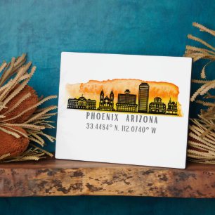 Phoenix Skyline Map Coordinates Fotoplaat